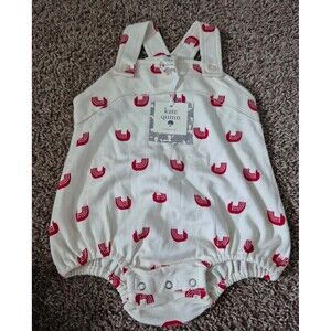 Kate quinn bubble romper red Nordic bird size 12-18 months nwt
